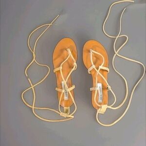 Steve Madden Brown Leather & Suade Lace Up Sandals Women's Size 9